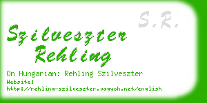 szilveszter rehling business card